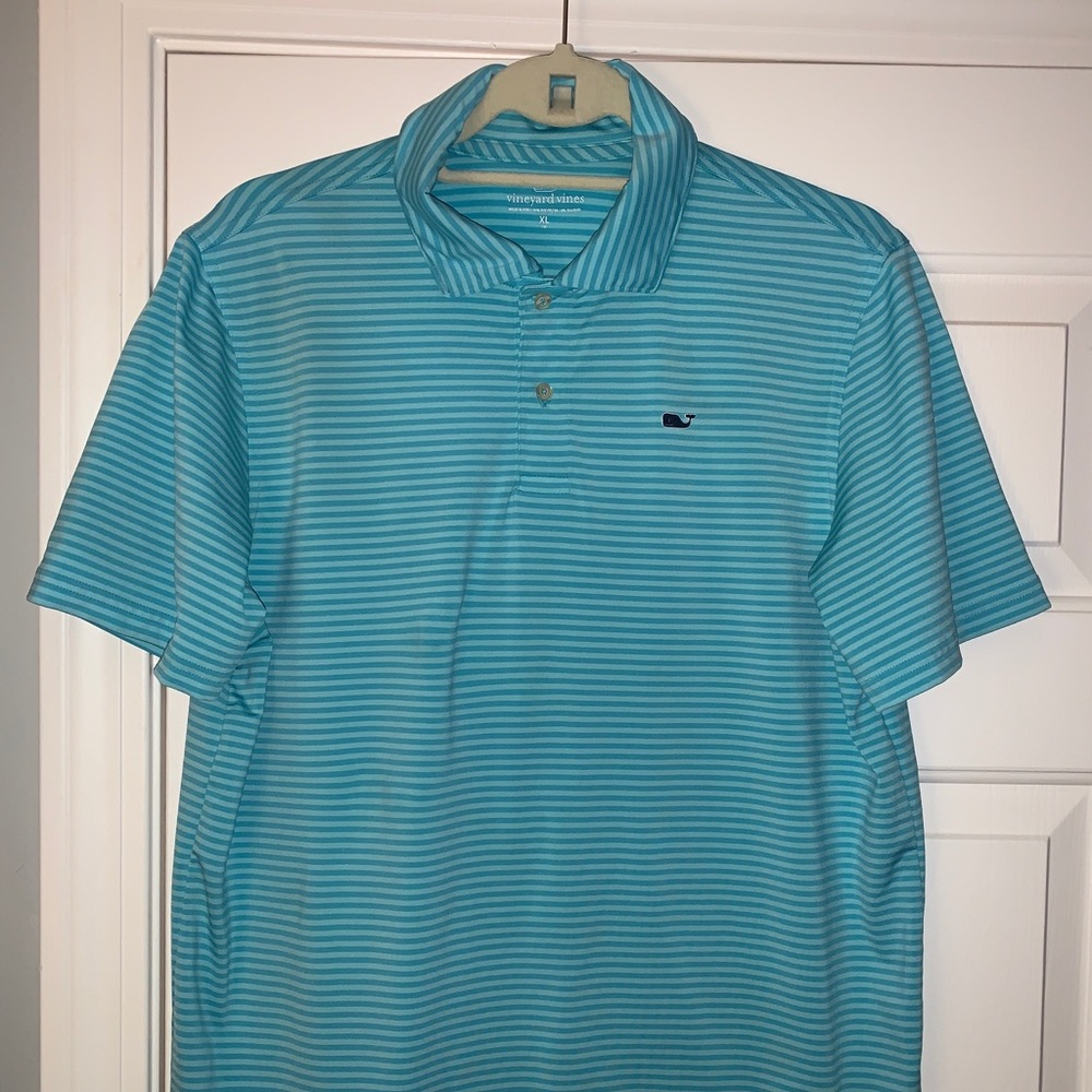 Vineyard Vines Sankaty Polo Blue & Turquoise